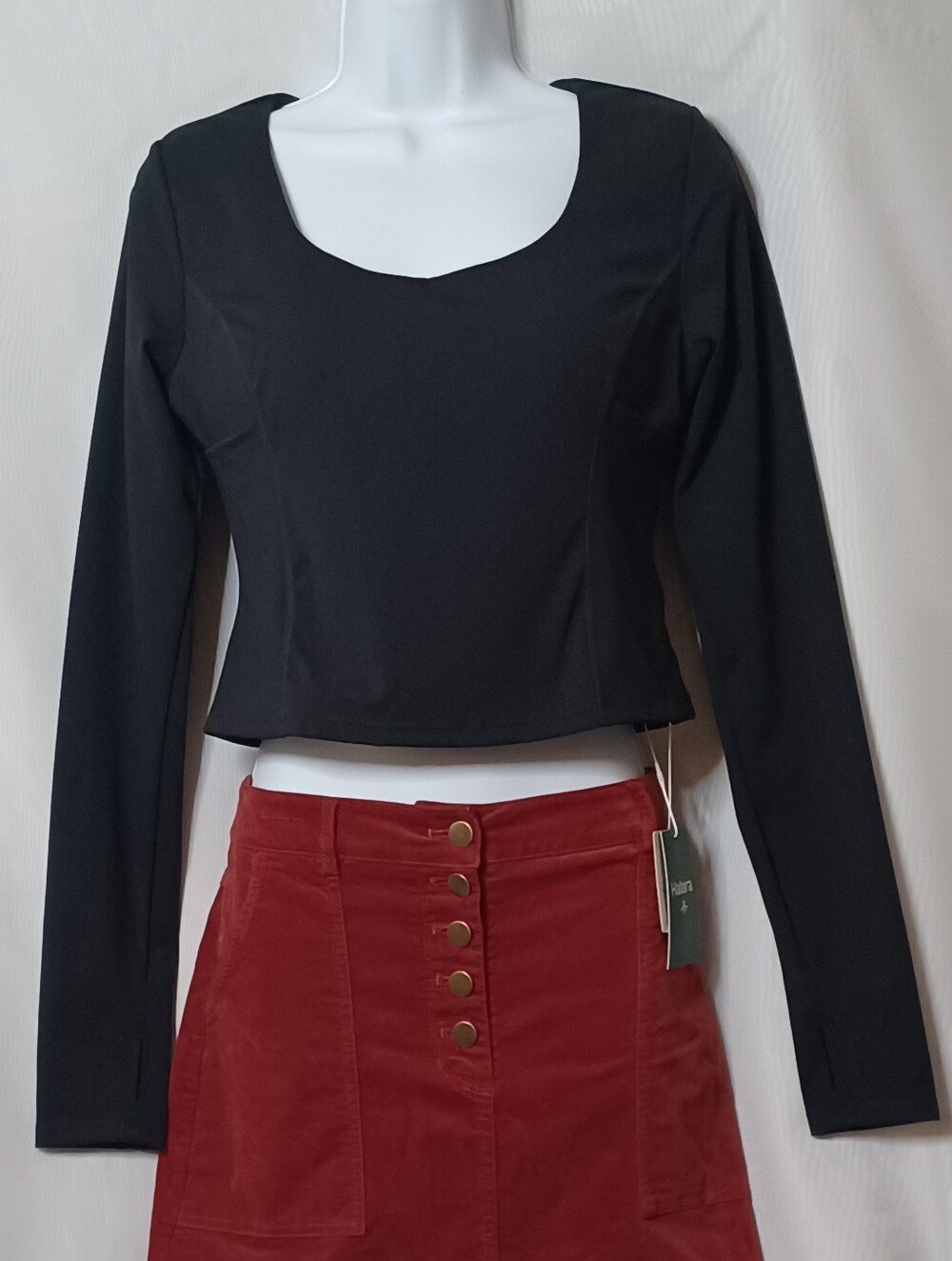 Halara Women's Black Long Sleeve  Top. Size M